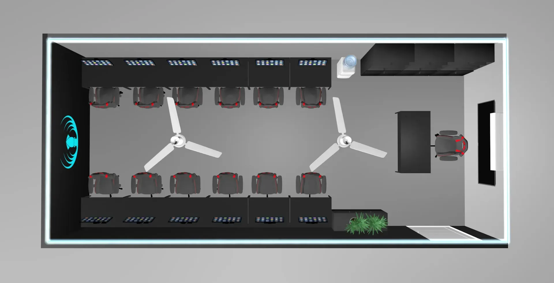 3D architectural layout and design planning for esports gaming center