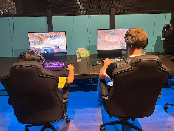 Students in a competitive gaming session